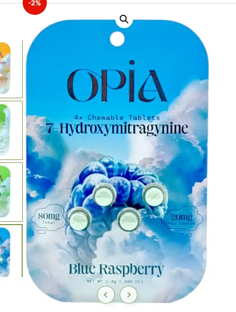 Opia 7-OH Tablets 20mg 4ct BLUE RASBERRY