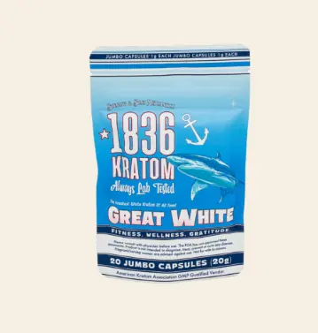 1836 KRATOM Great White Jumbo Capsules