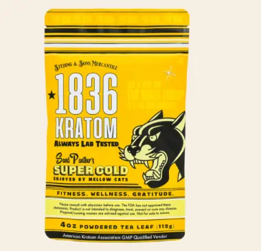 1836 KRATOM Sand Panther’s Super Gold – Powdered Tea Leaf
