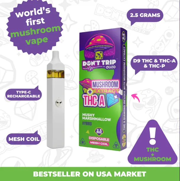 2.5g Don't Trip Mushroom Disposable MUSHY MARSHMALLOW