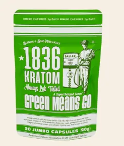 1836 KRATOM Green Means Go –  JUMBO CAPSULES