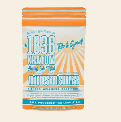 1836 KRATOM Indonesian Sunrise – Powdered Tea Leaf 