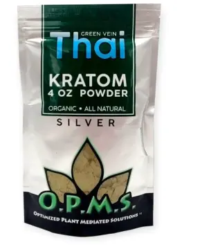 OPMS | Silver Kratom Powder GREEN VEIN THAI