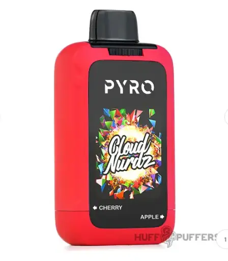 Pyro Duo X Cloud Nurdz Disposable Vape 5% Nicotine 30000K CHERRY-APPLE