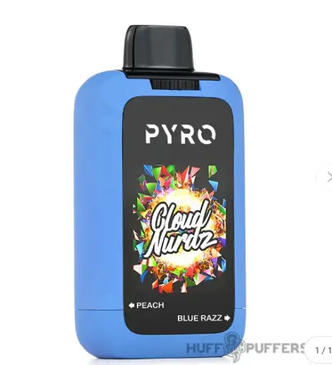 Pyro Duo X Cloud Nurdz Disposable Vape 5% Nicotine 30000K PEACH-BLUE RAZZ