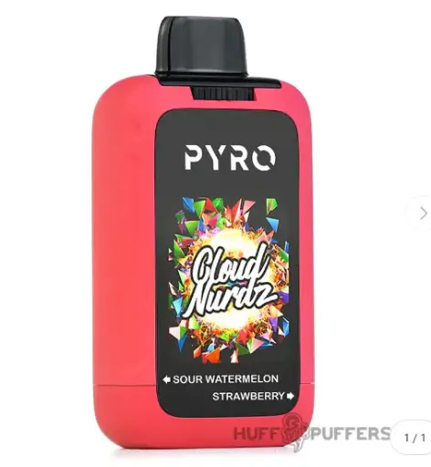 Pyro Duo X Cloud Nurdz Disposable Vape 5% Nicotine 30000K SOUR WATERMELON-STRAWEBERRY
