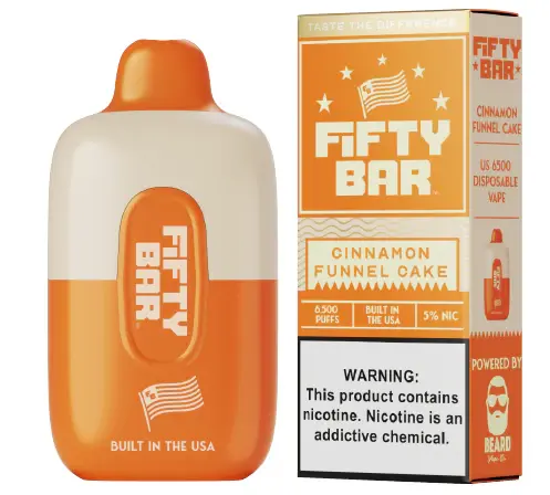 Cinnamon Funnel Cake Disposable Vape (6500 Puffs) by Fifty Bar