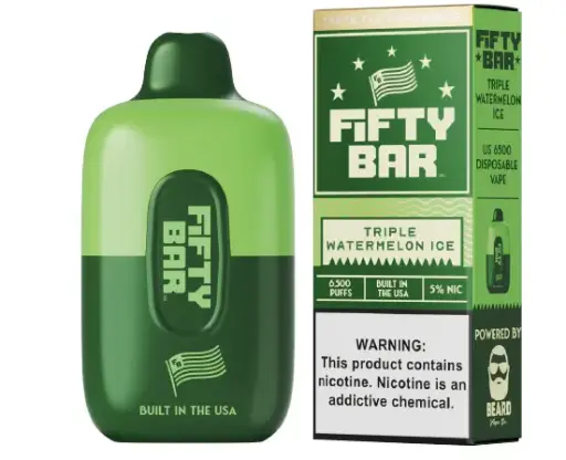 Triple Watermelon Disposable Vape (6500 Puffs) by Fifty Bar
