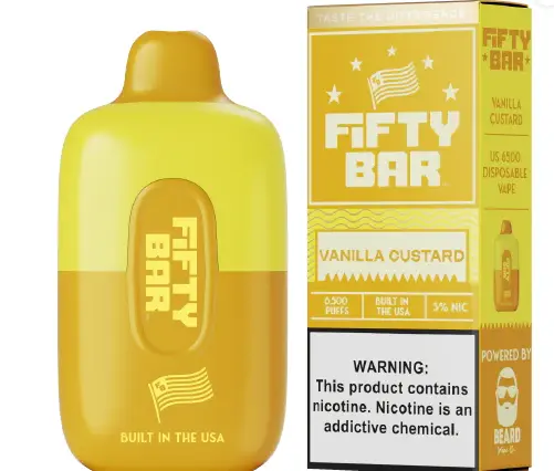 Vanilla Custard Disposable Vape (6500 Puffs) by Fifty Bar 