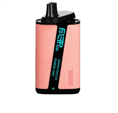 HOPO FLIP TIP Ultra 10000 Disposable Vape Kit 18ml Summer Peach Ice/ Rainbow Candy