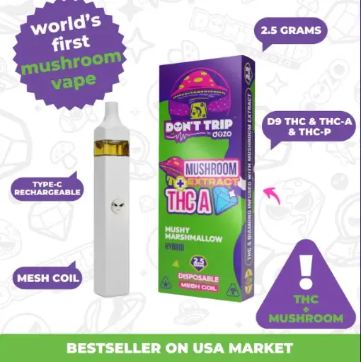 2.5g Don't Trip Mushroom Disposable MUSHY MARSHMALLOW